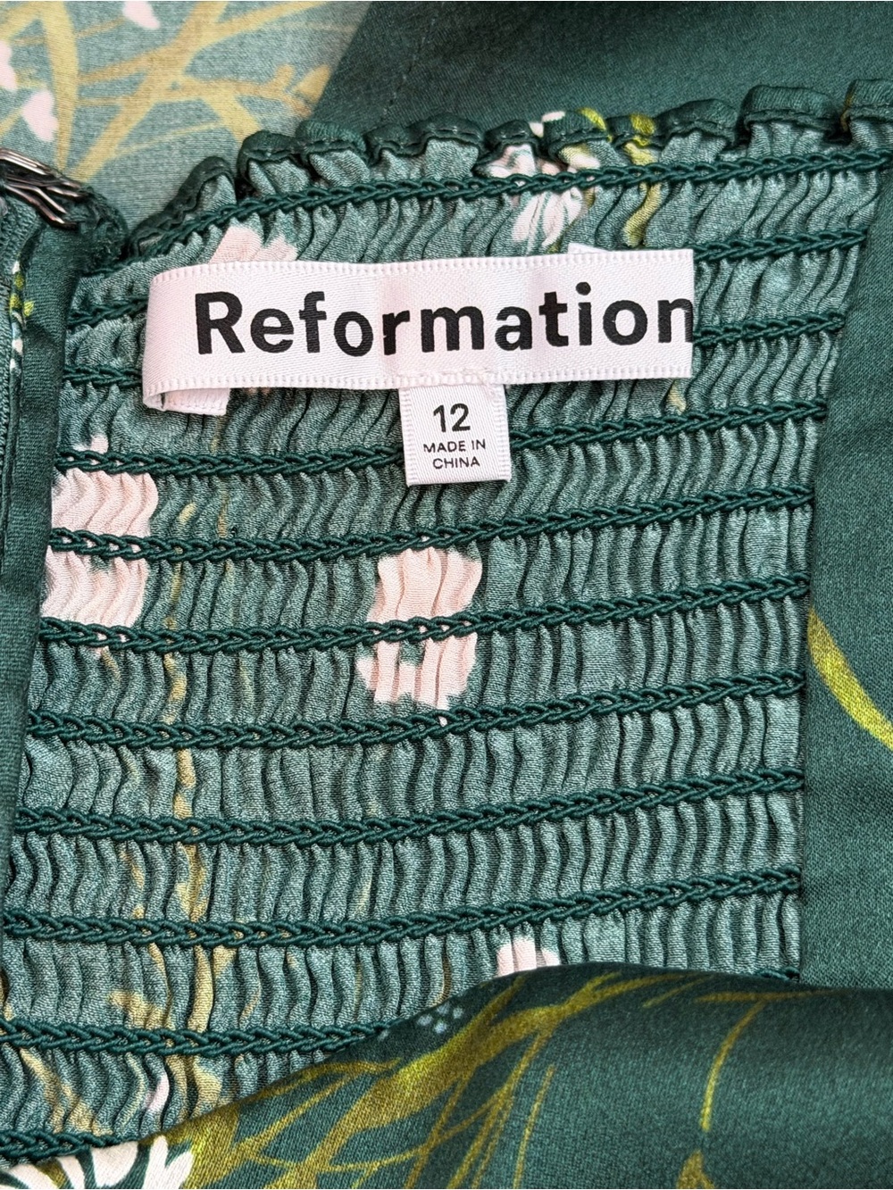 Reformation Frankie Silk Dress in Buena Size 12 - Picture 6 of 8